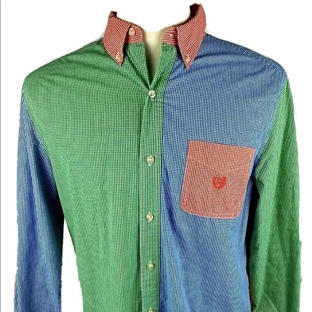 Chaps Multicolor Block Check Button Down Shirt - image 1